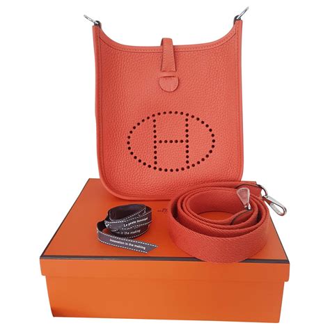 orange hermes evelyne|Hermes evelyne leather bag.